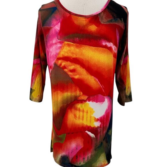 Clara Sun Woo Abstract Watercolor Grid Angle Tunic - Picture 7 of 7